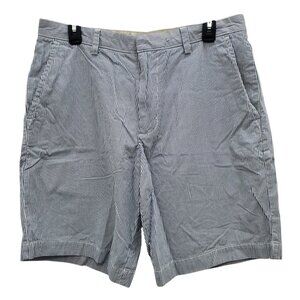 Banana Republic Men Blue White Stripe Flat Front 10" Preppy Yacht Club Shorts 33